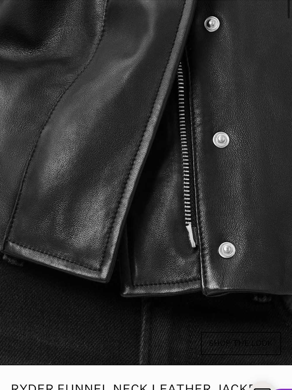 All Saints Ryder Black Cropped Leather Jacket - Picture 14 of 16